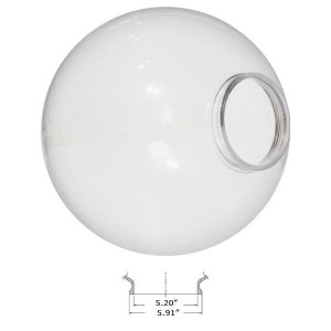 LBS Lighting Replacement Clear 16" Outdoor Acrylic Post Globe Cover | Lip