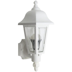 Incon Lighting 13W LED Porch 1 Light Exterior Wall Mounted Fixture White Housing Clear Lens 3000K 