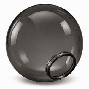 14 Inch Smoke Acrylic Round Light Globe - 6 Inch Fitter Neck