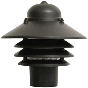 Incon Lighting 14W LED Post Mount Black Polycarbonate Nautical Tiered Fixture 4000K 
