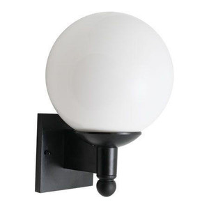 Incon Lighting 75W Max Long Or Short Tail Porch Light White Globe Black Housing 