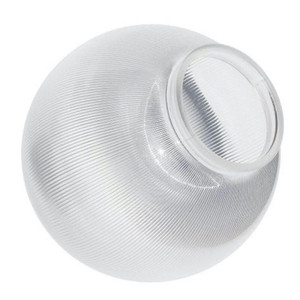 LBS Lighting Replacement 8" Clear Prismatic Plastic Globe Cover with 4" Neck  Lip