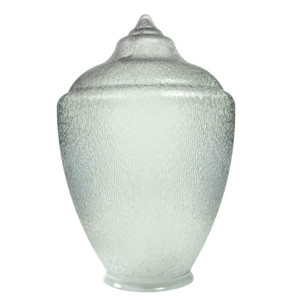LBS Lighting Replacement 23" Clear Textured Victorian Acorn Street Lamp Cover 8 Inch Neck