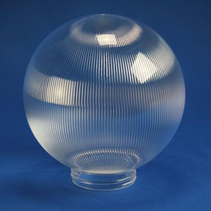 LBS Lighting 8" Outdoor Clear Prismatic Acrylic Light Globe Threaded Base 