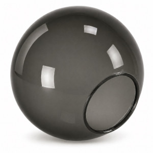 12 Inch Smoke Acrylic Round Light Globe - 5-1/4 Inch Neckless Opening