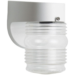 Incon Lighting 60W Max Jar Lens Wall Mount White Porch Light Fixture 