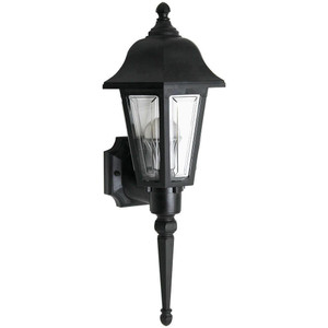 Incon Lighting 13W LED Tall Coach Style Black Security Porch Light Fixture 3000K 