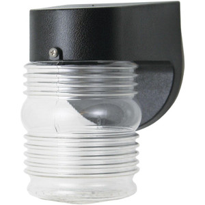 Incon Lighting 13W LED Jar Lens Wall Mount Black Porch Light Fixture 4000K 