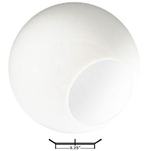 LBS Lighting 20 Inch White Globe Lighting Cover 5.25" Opening Neckless Acrylic 
