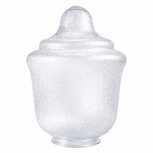 18" Outdoor Acorn Globe Replacement - Clear Textured Polycarbonate - 8" Neck Fitter