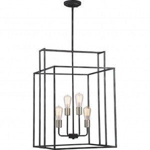 Nuvo Lighting Nuvo 60-5858 Iron Black with Brushed Nickel 4 Light Ceiling Mount Fixture 