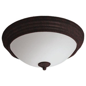 Incon Lighting 14W LED Frosted Glass Lens Decorative Brushed Rust Ring Indoor Ceiling Light 3000K 1 