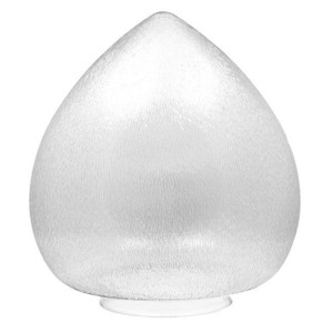 LBS Lighting 17" Clear Textured Teardrop Polycarbonate Post Lamp Globe 8" Neck
