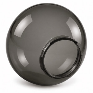 10 Inch Smoke Acrylic Round Light Globe - 4 Inch Twist Lock Base