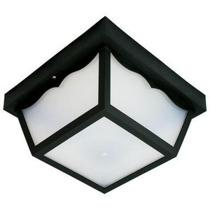Incon Lighting Black Exterior Square Plastic Flush-Mount Ceiling Fixture 