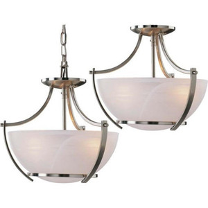 Volume Lighting Volume V4833-33 Durango 3-light Brushed Nickel Pendant or Semi-Flush Ceiling Mount 