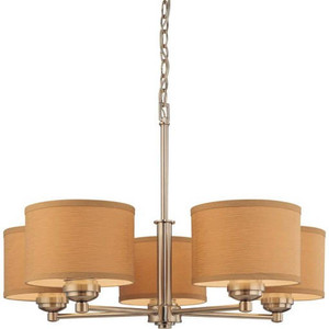 Volume Lighting Volume V4345-33 Calare 5-light Brushed Nickel Chandelier 