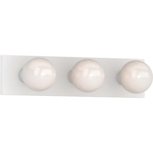 V1023-6 Volume Lighting - 18" White 3-Light Hollywood Vanity Light Fixture