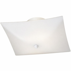 Volume V1913-6 - Square White Glass 2-Light Flush Mount Ceiling Light