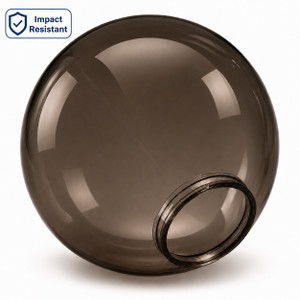 10 Inch Bronze Polycarbonate Round Light Globe - 4 Inch Fitter Neck