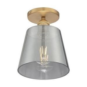 Nuvo Lighting Nuvo 60-7323 Brushed Brass and Smoked Glass Ceiling Mount Fixture 