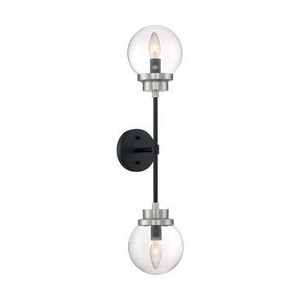 Nuvo Lighting Nuvo 60-7132 Matte Black and Brushed Nickel 2 Light Wall Mount Fixture 