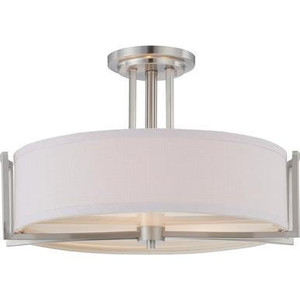 Nuvo Lighting Nuvo 60-4758 Brushed Nickel 3 Light Ceiling Mount Fixture 