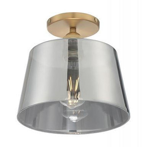 Nuvo Lighting Nuvo 60-7324 Brushed Brass and Smoked Glass Ceiling Mount Fixture 