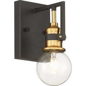 Nuvo Lighting Nuvo 60-6971 Warm Brass and Black Wall Mount Fixture 