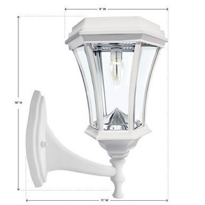 Gama Sonic Solar Lighting Victorian Bulb Solar Light w/GS Solar Light Bulb - Wall/Pier/3" Fitter Mounts - White 