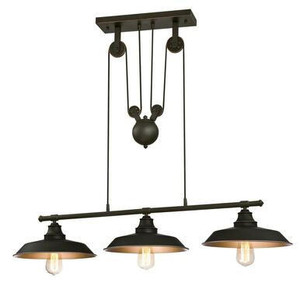 Westinghouse Lighting Westinghouse 6332500 Iron Hill Three-Light Indoor Island Pulley Pendant 