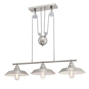 Westinghouse Lighting Westinghouse 6369900 Iron Hill Three-Light Indoor Island Pulley Pendant 