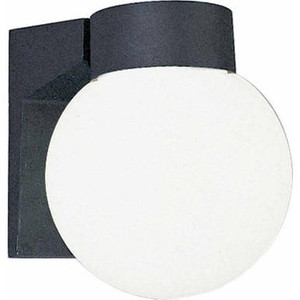 Volume Lighting Volume V8896-5 Black Wall Light with White Glass Globe 