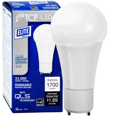 TCP L14A21GUD2550K LED A21 Light Bulb GU24 Base 5000K