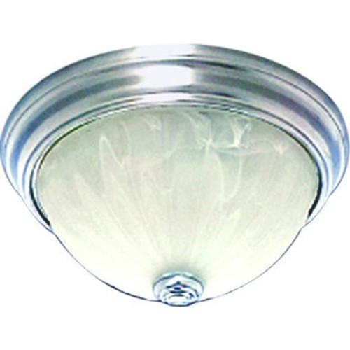  Volume Lighting V7730-33 Marti 1-Light Indoor Brushed Nickel Flush Mount Ceiling Fixture with Alabaster Melon Glass Bowl