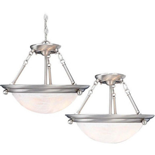  Volume Lighting V6972-33 Lunar 2-light Brushed Nickel Pendant or Semi-Flush Ceiling Mount