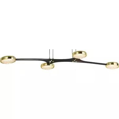 Volume Lighting  Volume V3354-98 Black & Gold Linear Pendant Light Fixture 
