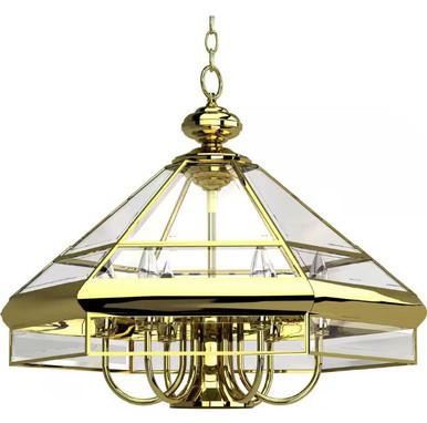Volume Lighting Volume V5076-0 Polished Brass Hanging Chandelier Fixture 