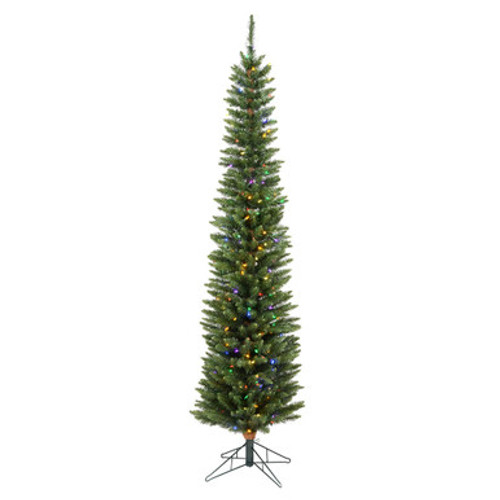 Vickerman 6.5' Durham Pole Pine Artificial Christmas Tree Multi-Colored LED Dura-lit Lights