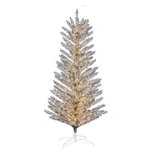 Vickerman 6' x 43" Vintage Aluminum Tree Warm White Low Voltage LED 3mm Lights