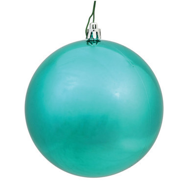 N596842S Vickerman - 3 in Teal Shiny Ball Christmas Ornament - 32 Pack