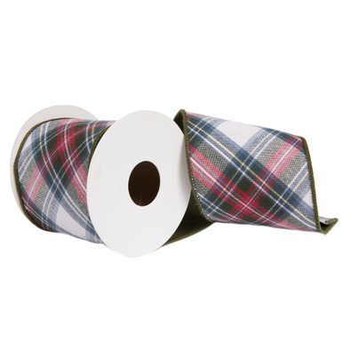 QR220365 Vickerman - 4 in x 5 yd Multi Wired Decorative Ribbon
