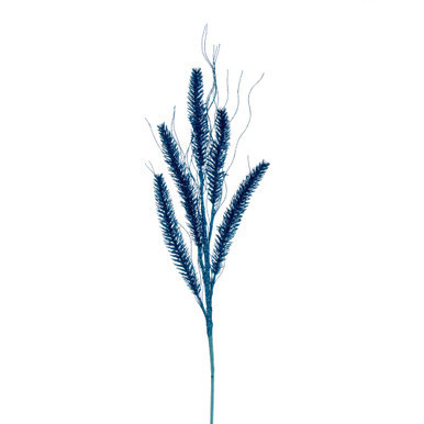 QG224212 Vickerman - 30" Artificial Turquoise Wheat Glitter Spray - 6 Pack