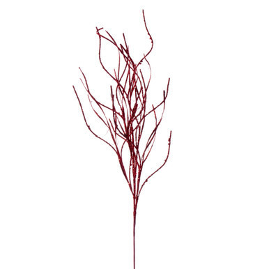 QG225003 Vickerman - 40" Red Berry Cluster and Wavy Glitter Ball Spray - 4 Pack