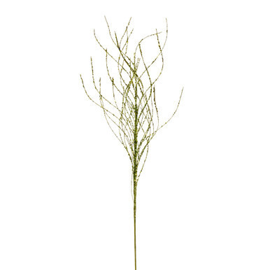 QG221073 Vickerman - 37" Artificial Lime Wavy Twig Glitter Spray - 6 Pack