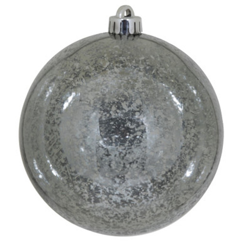 Vickerman 6" Pewter Mercury Ball Christmas Ornament 4 per Bag