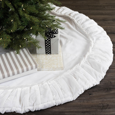Vickerman 84" Plush White Velvet Christmas Tree Skirt