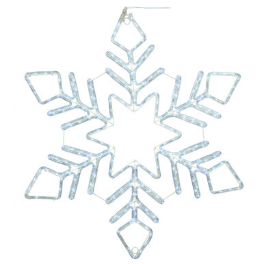 X176324T Vickerman - 24 Inch Outdoor Pure White LED Star Twinkle Ropelight Snowflake