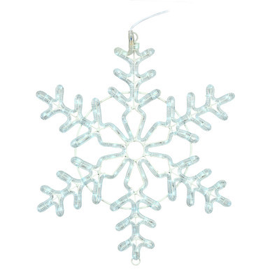 X176224T Vickerman - 24 Inch Outdoor Pure White LED Forked Twinkle Ropelight Snowflake