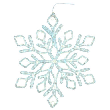 X176124 Vickerman - 24 Inch Outdoor Pure White LED Diamond Ropelight Snowflake